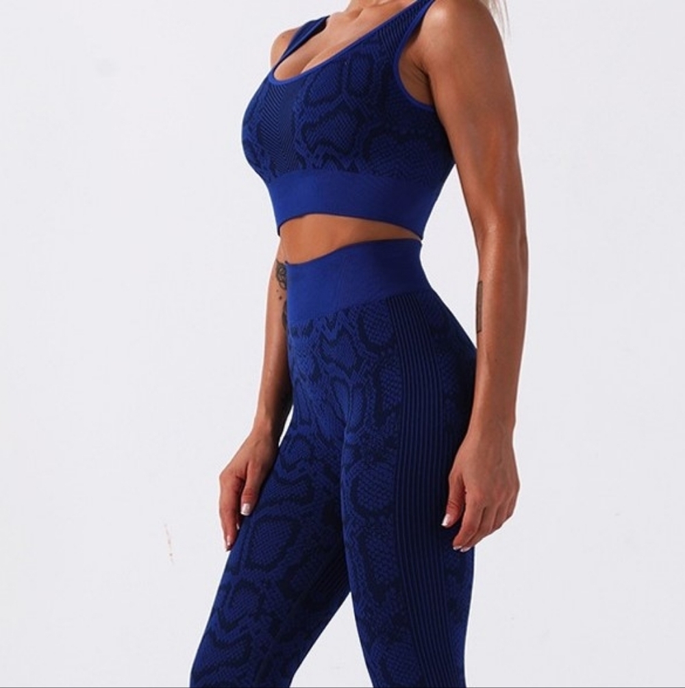 Women's Blue Patterned Leggings